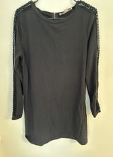 loft long black dress medium knee length casual career lace detail work Photo 0