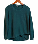 Madewell Teal Textured Knit Crossover Hem Sweater S Photo 0