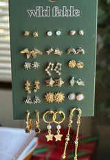 Wild Fable Celestial Earring 18pc Set Gold Sun Moon Star Butterfly NWT Photo 0