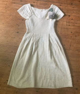 Moth Anthropologie wool cream flower embellished retro XS dress Photo 0