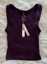 Skims Cotton Rib Tank Currant Size Small Photo 0