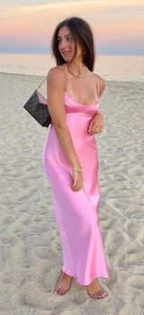 Pink Silk Dress Size XS Photo 0