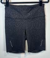 Old Navy Active Go-Dry Athletic Bike Shorts Black Cheetah Print Pocket Tie Large Photo 0