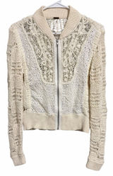 Free People‎ Sun Storm Bomber Jacket Ivory Women's Size Small Photo 0