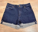 Universal Thread Denim Shorts High Rise Cuffed Raw Hem Blue Womens Size 10‎ R Photo 0