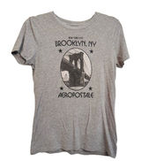 249 | Aeropostale Y2K Style Classic Crew Women L Brooklyn Graphic T-Shirt Gray‎ Photo 0