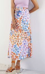 Anthropologie Farm Rio Vibrance Maxi Skirt Multicolor Leopard-Print Size XL Photo 0