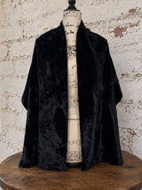 Vintage Jessica McClintock Crushed Black Velvet Formal Evening Shawl Cape Wrap Photo 0