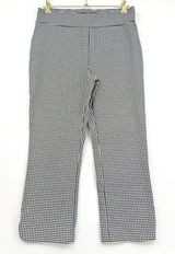 Autres Filles Houndstooth Pants Women M Black White Cropped Flare Stretch Photo 0