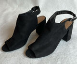 CL by Laundry Black Bestie Peep-Toe Open Heel Ankle Bootie Sandal Size 8 Photo 0
