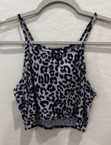 PrettyLittleThing Lavender and Black Leopard Print Cropped Cami Photo 0