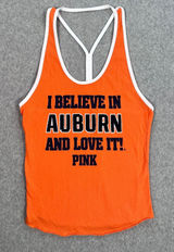 Auburn Tigers Victoria's Secret Tank Top Size Medium Racerback Sequin Y2K Photo 0