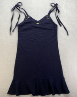Gianni Bini Navy‎ Blue Nancy Sundress Linen/Cotton Strap Ties Grommet Size XS Photo 0