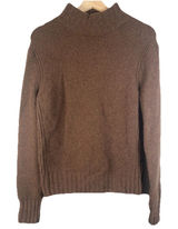 Point‎ Sur J. Crew Alpaca Merino Wool Blend Mockneck Sweater Women's Small Brown Photo 0