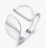 Boutique Unisex Unique,‎ 925 Silver Minimalist Ring, Adjustable Photo 0