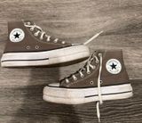 Brown platform high top converse  Photo 0