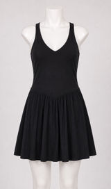 All in Motion Black Pleated Active Dress‎ V-Neck Built-in Shorts Pockets Small Photo 0