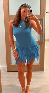 Blue Fringe Mini dress Photo 0