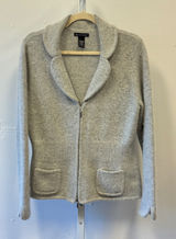Alexandra Bartlett Angora Lambswool Blend Mohair Zip Front Cardigan Sweater Lg Photo 0