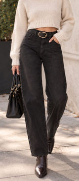 Madewell The Balloon Jean Size 29 Black Frost High Rise Barrel Leg Cotton NWOT Photo 0