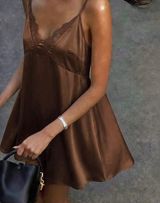 Brown lace mini dress Size XS Photo 0