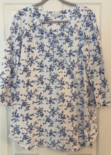 Eileen‎ West Nightgown M Floral 100% Cotton Flannel Cottagecore Grannycore Warm Photo 0