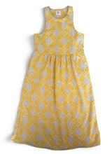 dRA Los Angeles Yellow White Chevron Lattice Midi Dress Pockets Womens M‎ Photo 0