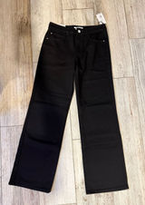 WeWoreWhat Straight Leg Mid Rise Black Denim Jeans Photo 0