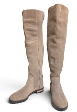 Fabianelli Premium Italian Suede Over-The-Knee Taupe Boots Women's Size 9/9.5 Photo 0