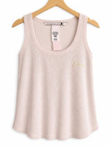 Victoria's Secret Womens Pajama Top Sz S Pink Dream Tank Waffle Textured NEW Photo 0