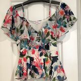Parker Floral Pink Off Shoulder Cold Shoulder L Photo 0