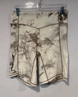 Balance Athletica Tie-Dye High-Waist Bike Shorts in Cream & Brown Photo 0