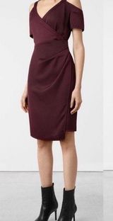 All Saints cadia mini dress in red maroon size 00 Photo 0