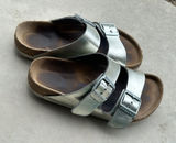 Birkenstock Arizona Silver Leather‎ Sandals size 6 Photo 0