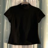 NY & Co Size M Black Cutout Back Blouse Photo 0