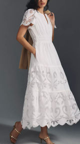 Anthropologie The Somerset Maxi Dress: Cutwork Edition White Sz Medium Photo 0
