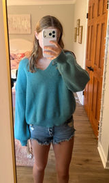 SHEIN oversized v neck sweater Photo 0
