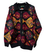 Hunt Club Women Button Down Cardigan Knit‎ Sweater Sz Medium Embroidered VTG Photo 0