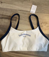 Lululemon Straight Strap Sport Bra B/C White/Club Blue M NWT Photo 0