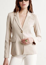 NEW Abercrombie & Fitch 2 Button Tailed Blazer Jacket in Cream Size Small Photo 0