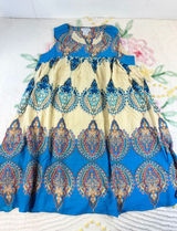 The Paragon Womens Blue Paisley Medallion Viscose Sleeveless Midi Dress Size M‎ Photo 0