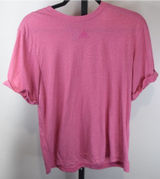 Adidas Shirt Womens Small Heathered Pink Basic Crew Neck Tonal Logo Tee Photo 0