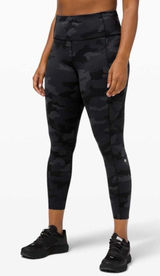 Lululemon Fast and Free High Rise Leggings Camo 2 Women Photo 0