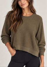 Beyond Yoga green waffled pullover size M Photo 0