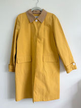 Issac Mizrahi x Target Longline Trench Coat Corduroy Collar Yellow Size XL Photo 0