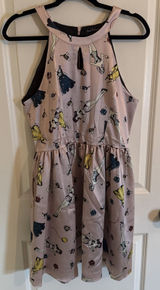 Unique Vintage Smak Parlour Pink Retro Paper Doll Halter Neck Dress Size Large Photo 0