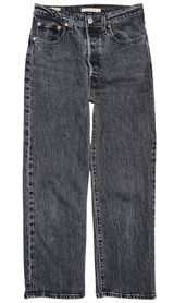 Levis Premium Ribcage Straight Ankle Jeans High Rise Black Denim Sz 27 Stretch Photo 0