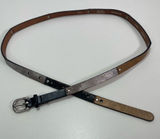 Fossil Leather Belt Patchwork Studded Skinny Women Large Boho Eclectic Festival Photo 0