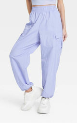 All in Motion Cargo Parachute Pants Women’s Medium M Lilac Purple Elastic Waist Photo 0