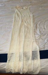 Shade & Shore Cream Crochet Maxi Dress M Photo 0